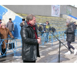 Виступ мера Сватове Є. В. Рибалко на замаганнях з футболу